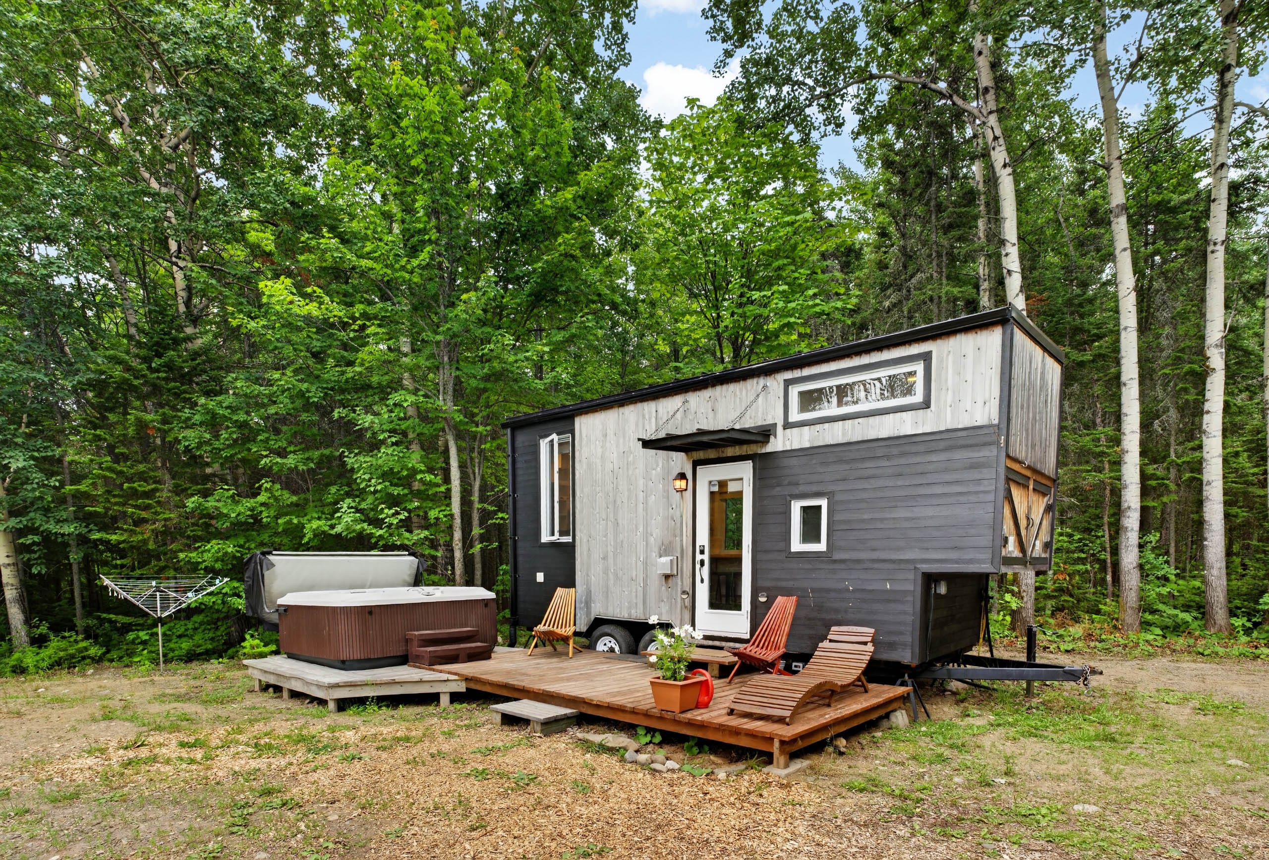 Tiny house dans le bois, Trois-Pistoles, Bas-Saint-Laurent